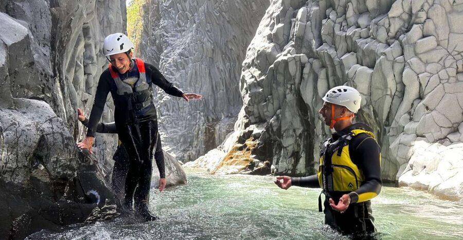Alcantara River and Gorges: Bodyrafting Experience - Entering the Alcantara Gorges the body-rafting way