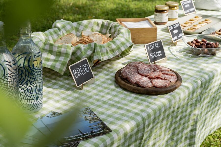 Bardolino: Lake Garda Oil Mill Tour with Olive Oil Tasting - The tasting in the outdoor garden: how to compare 4 extra virgin olive oils