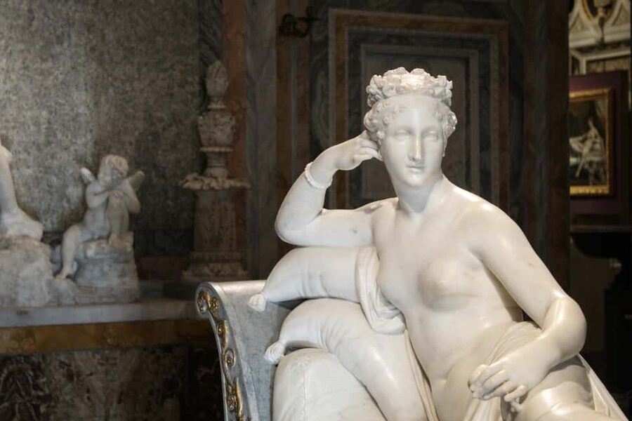 Borghese Gallery Guided Tour with priority entrance - The palace setting, gold moldings, and ceiling frescoes