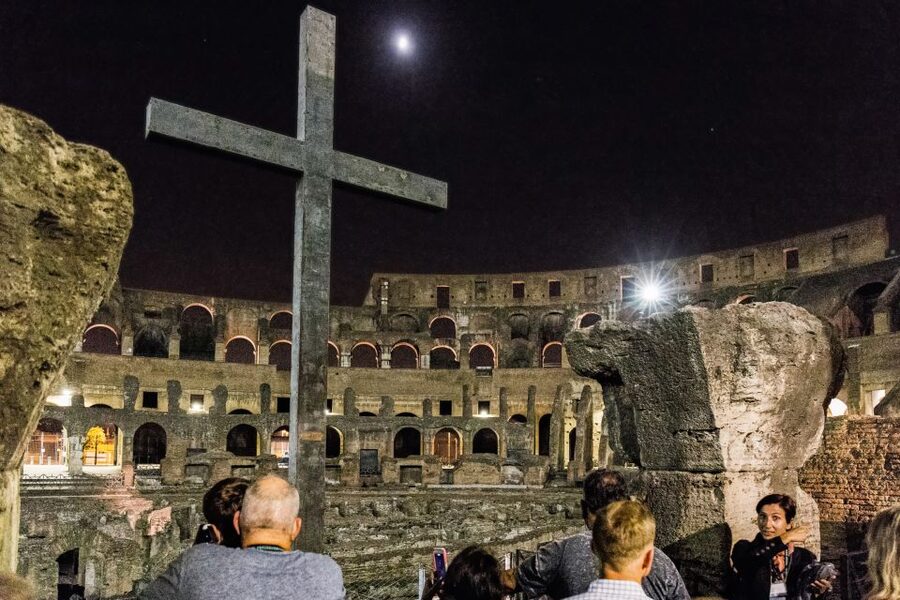 Colosseum by Evening Guided Tour with Optional Arena Access - Arena Floor upgrade: standing in the action zone
