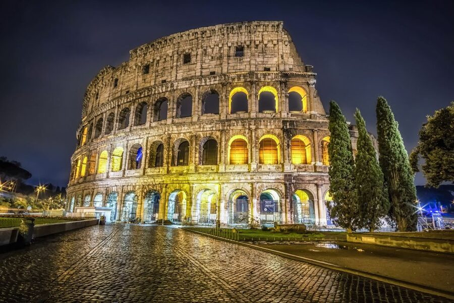 Colosseum by Evening Guided Tour with Optional Arena Access - Upper levels and attic floors 3 to 5: graffiti and the view back over Rome