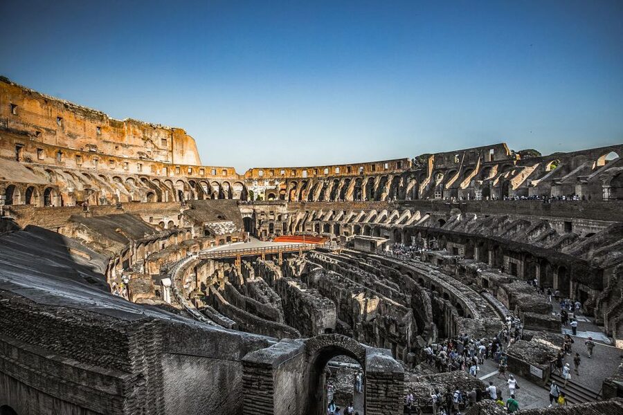 The Colosseum from the upper tiers, Rome