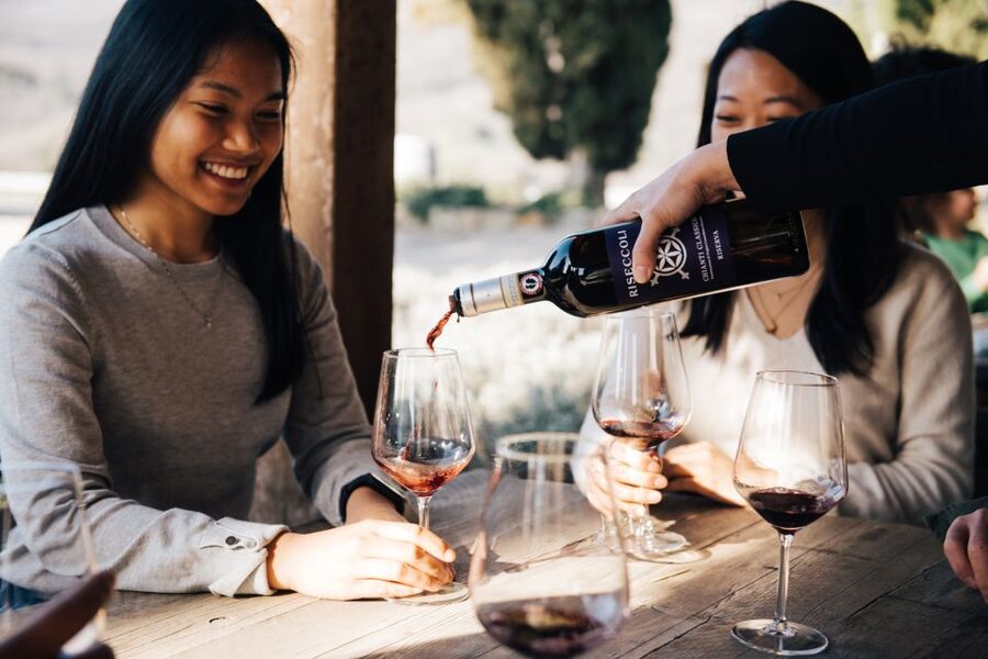 From Florence: Private Chianti Hills Tour with Tasting - The first tasting in Radda: wine shop, three wines, and local bites