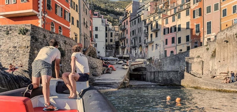 From La Spezia: Cinque Terre Boat Tour - The Gulf of Poets, Le Bocche, and Portovenere’s church from the sea