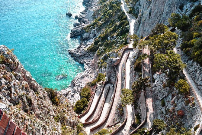 From Naples: Capri and Anacapri Small Group Tour + Ferry - Faraglioni and Via Krupp: icons with photo angles and real steps