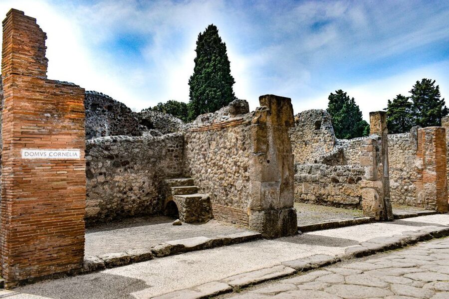 From Naples: Ruins of Pompeii - Forum, necropolis, and bath houses: the city’s public pulse
