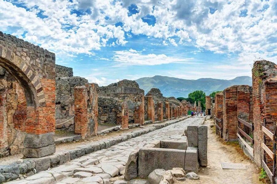 From Naples: Ruins of Pompeii - Ancient shopping street, bakeries, and pizzerias you can almost taste