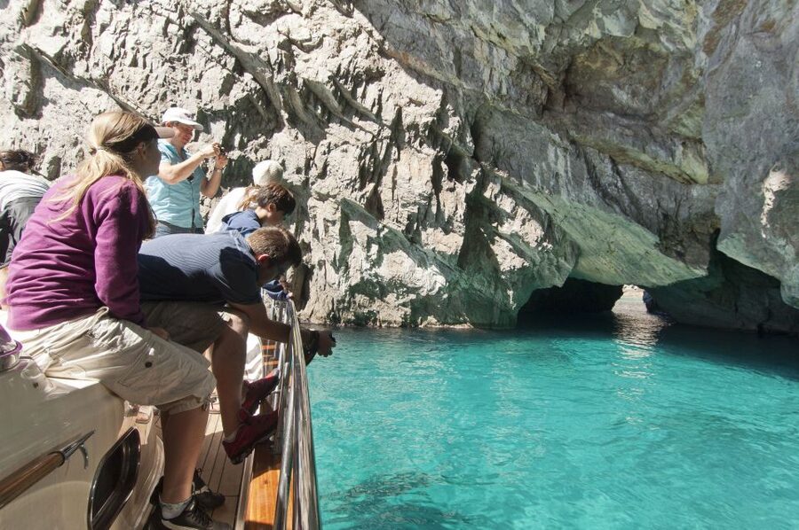From Positano, Praiano, or Amalfi: Capri Full-Day Boat Tour - Swimming breaks in clear water, with gear that actually helps