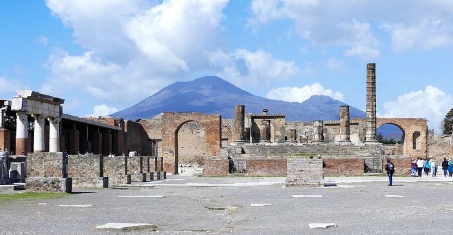 From Sorrento: Day Tour to Pompeii Ruins and Mount Vesuvius - Inside Pompeii: The Forum, Baths, Theater, and the Casts