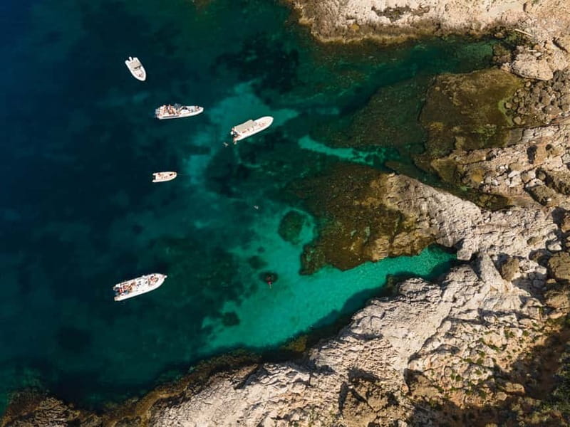 From Trapani: Egadi Islands Favignana & Levanzo Cruise - Levanzo sea stacks and the short pass-by that still feels worth it