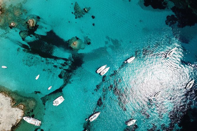 Luxury catamaran from Porto Rafael-Palau to the Maddalena Archipelago - Spiaggia Rosa photo stop at Budelli, stunning but strictly protected