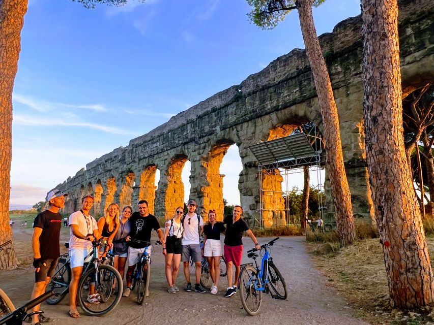 Rome: Appian Way & Catacomb Sunset E-bike Tour with Aperitif - Villa di Massenzio and the Tomb of Cecilia Metella: quick stops, big names