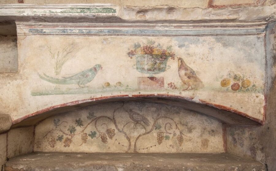 Rome: Catacombs of St. Sebastian Entry Ticket & Guided Tour - Quarry roots: ad catacumbas and reused underground galleries