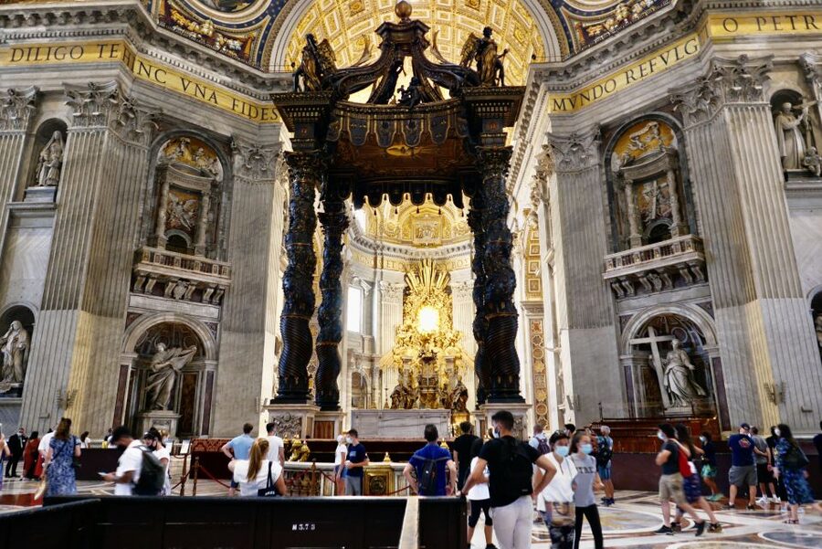 Rome: Guided Tour of St. Peter's Basilica, Grottoes & Square - The Pietà Moment and the Canopy Above It