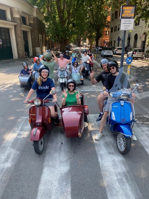 Rome: Highlights Vespa Sidecar Tour with Coffee and Gelato - Vespa sidecar setup: seating, safety, and how to plan for comfort