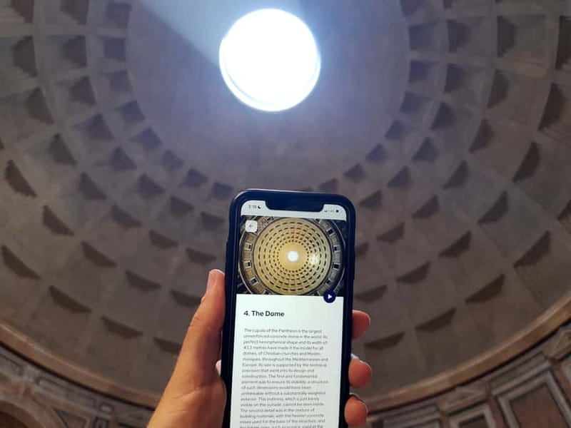 Rome: Pantheon Priority Entry Ticket & Audio Guide App - What you do inside: the smartphone audio guide setup