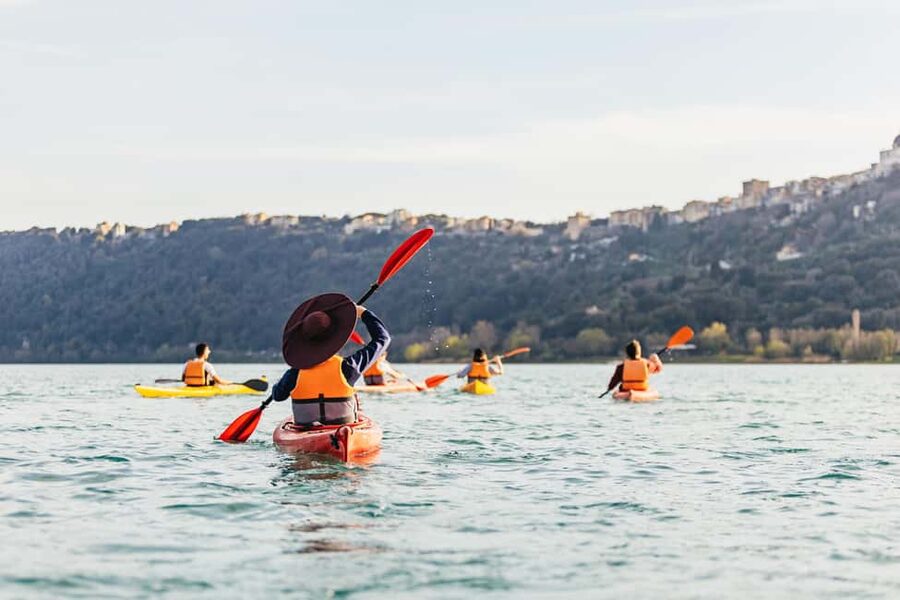 Rome: Popes' Lake, Kayak Tour with Swimming & Roman Pizza - Sights from the lake: Domitian’s port, millstone village, and the Pope’s view