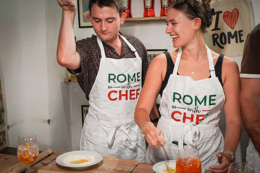 Rome: Traditional Pasta with Cocktails Cooking Class - Spritz in hand, pasta under your hands