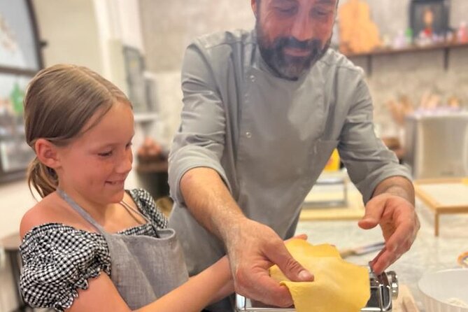 Super Fun Pasta & Gelato Class by Vatican with Wine + Oil Tasting - Meeting on Via Simone de Saint Bon: arrival and the feel of the space